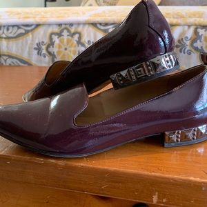 Franco Sarto eggplant, patent flats